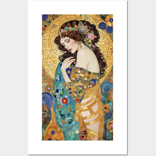 Gustav Klimt's Radiant Muse: Inspired Woman in Golden Splendor Posters and Art